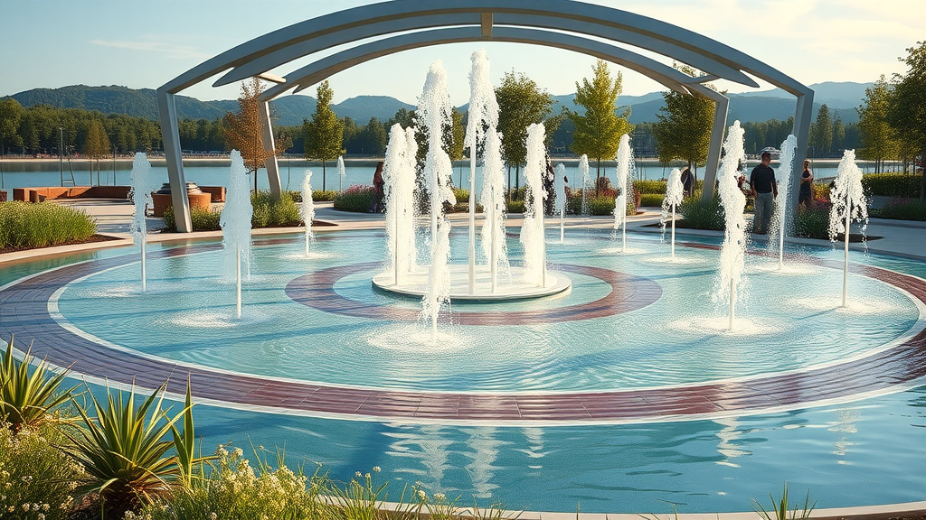 State-of-the-art splash pad with innovative design features.
