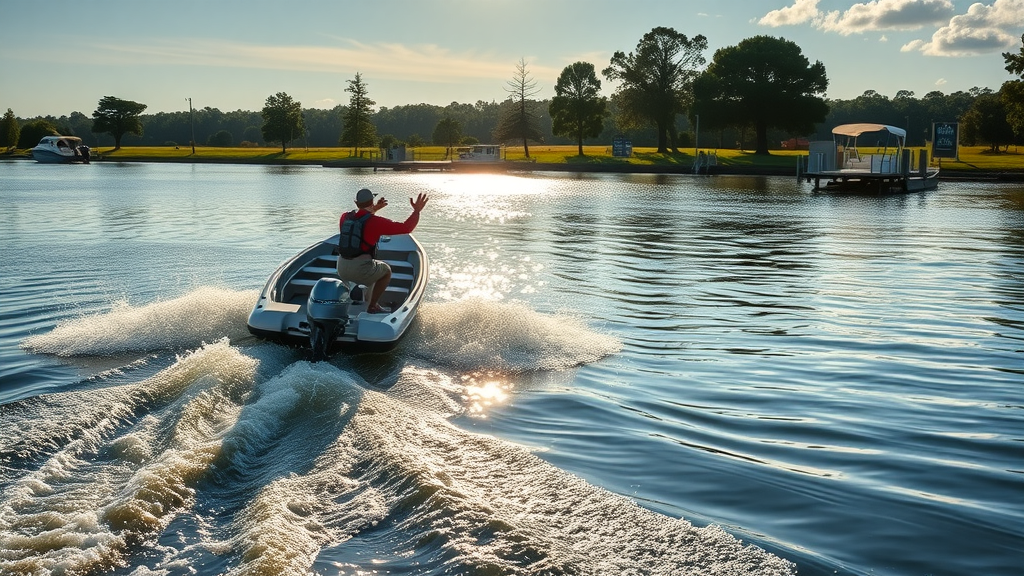 Boater launching at Sanchez Park on the Tomoka River