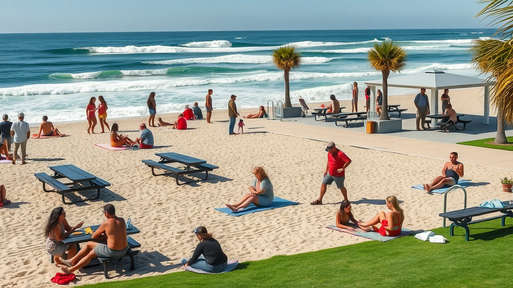 Community enjoying amenities at Ormond Beach park