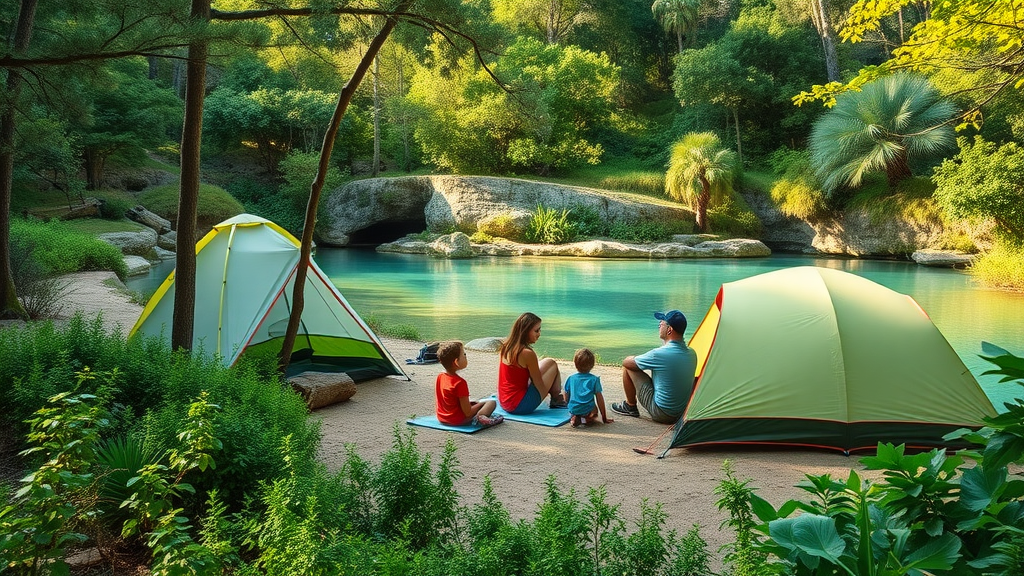Family camping adventure at Blue Spring State Park