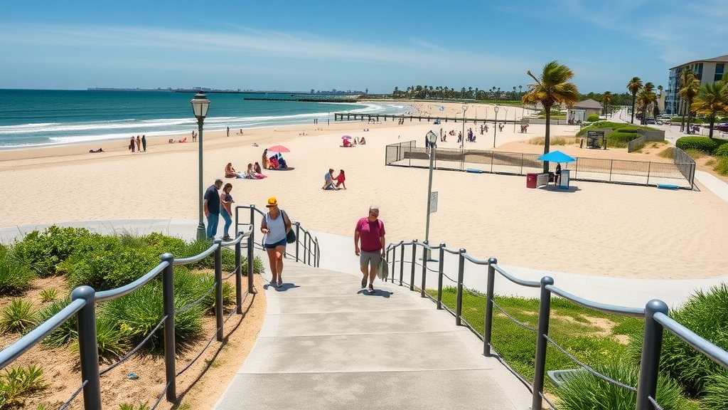 Convenient beach access at Andy Romano Park